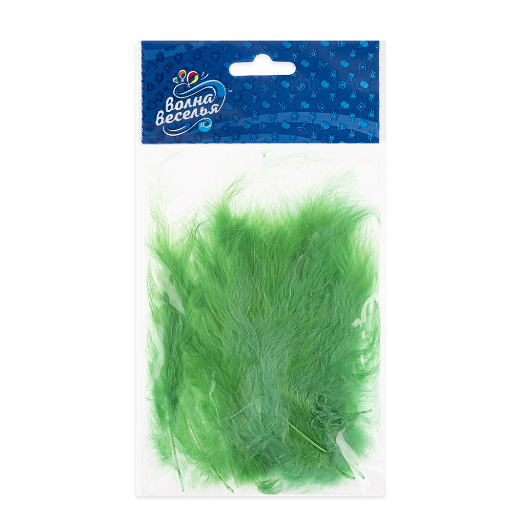 Перья, Премиум, Зеленый, 12-15 см, 30 шт.