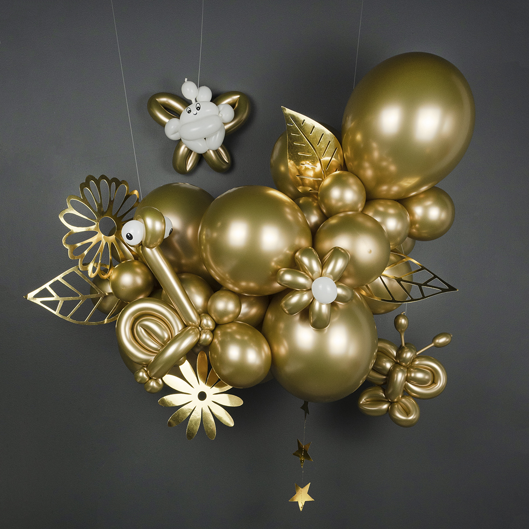 Шар (10''/25 см), Золото, хром, 50 шт.