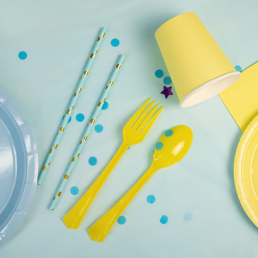 Вилки, Премиум, Желтый, 17 см, 10 шт. в упак. 