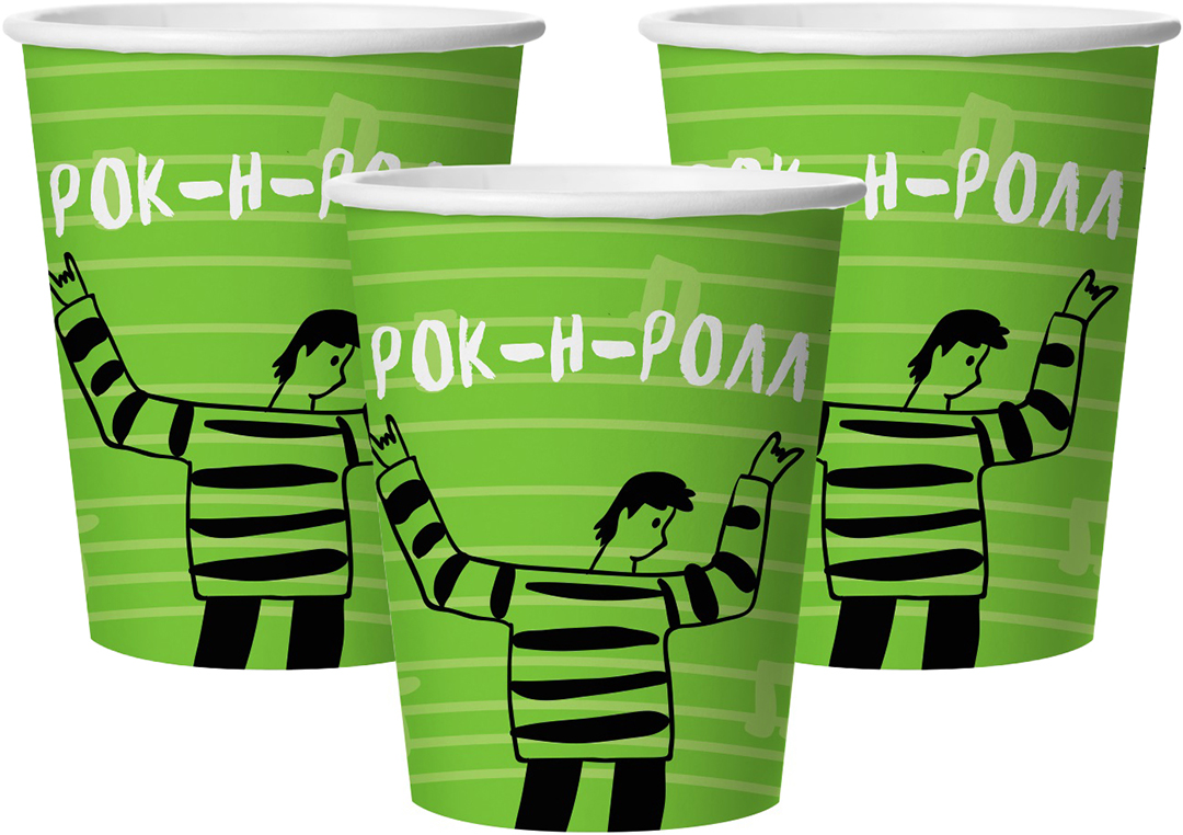 Стаканы (250 мл) Рок-н-ролл, 6 шт.