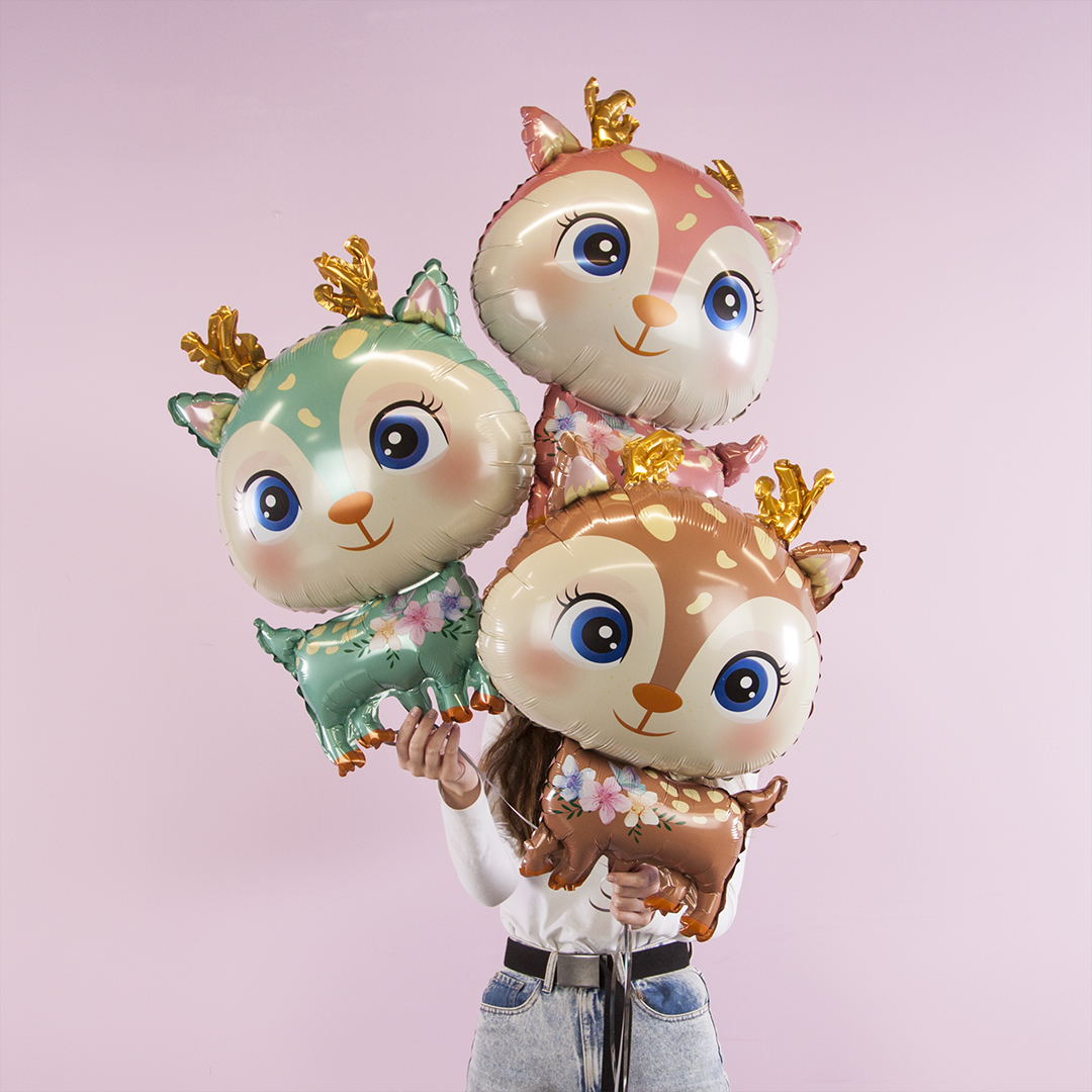 Шар (29''/74 см) Фигура, Олененок, Мятный, 1 шт.