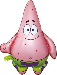 Шар (25''/64 см) Фигура, Веселый Патрик (надув воздухом), 1 шт. в уп.