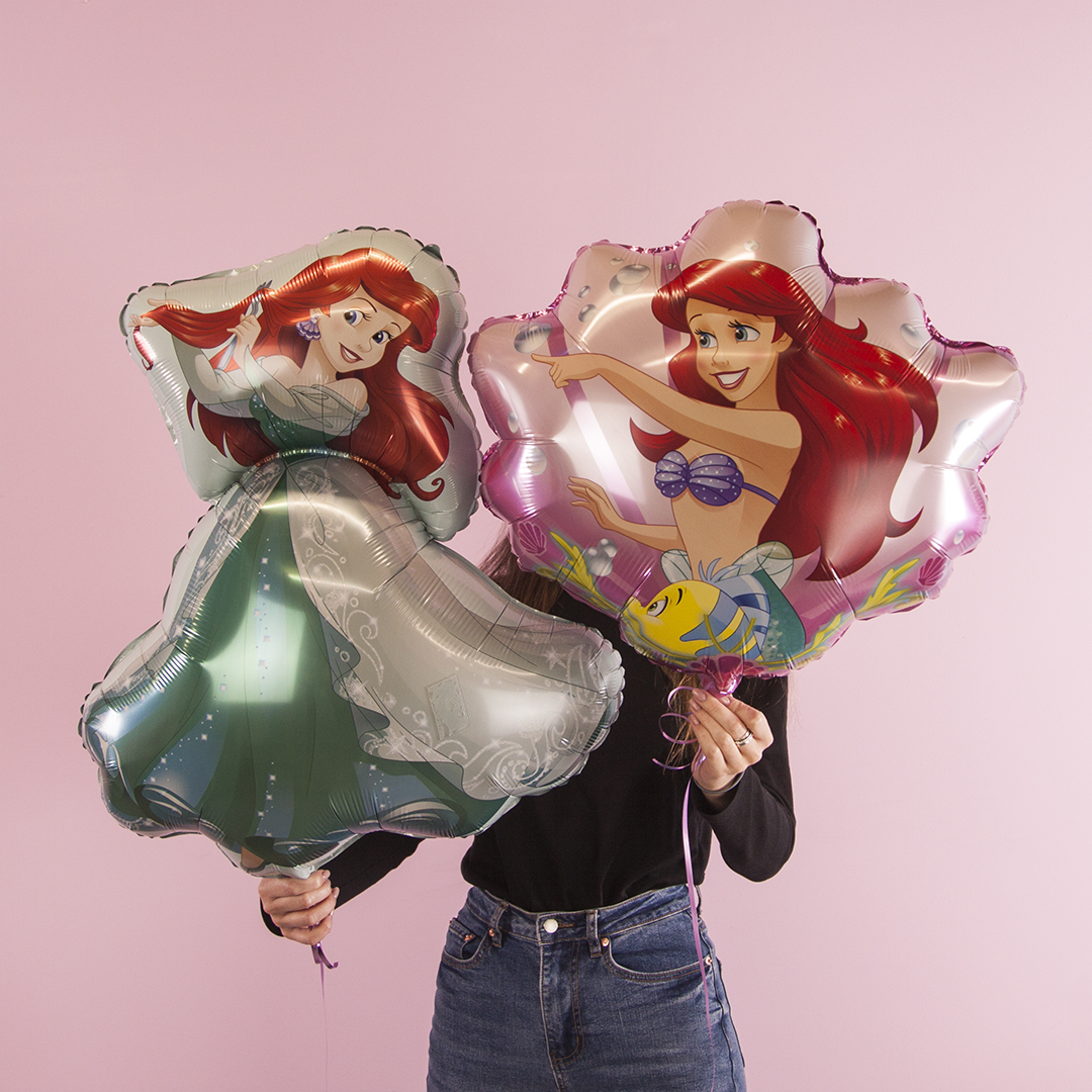 Шар (25''/64 см) Фигура, Ракушка, Русалочка Ариэль, 1 шт.