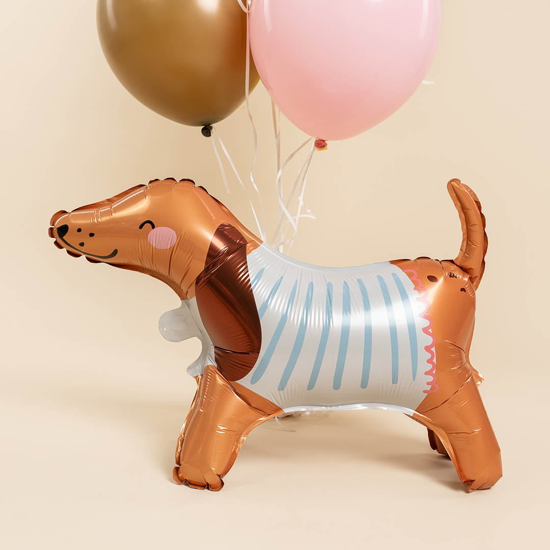 Шар (24''/61 см) Фигура 3D, Таксик в свитере, 1 шт.