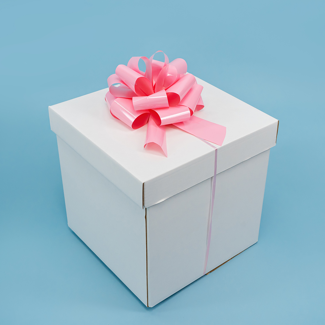 Бант Шар, Розовый, Лаковый, 21 см, 1 шт. в упак. 