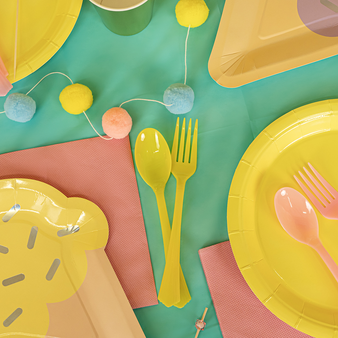 Вилки, Премиум, Желтый, 17 см, 10 шт. в упак. 