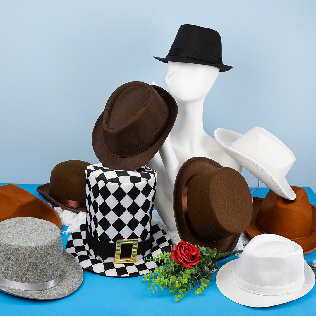 Шляпа, Цилиндр, фетр, Коричневый, 56-58 разм., 1 шт. 