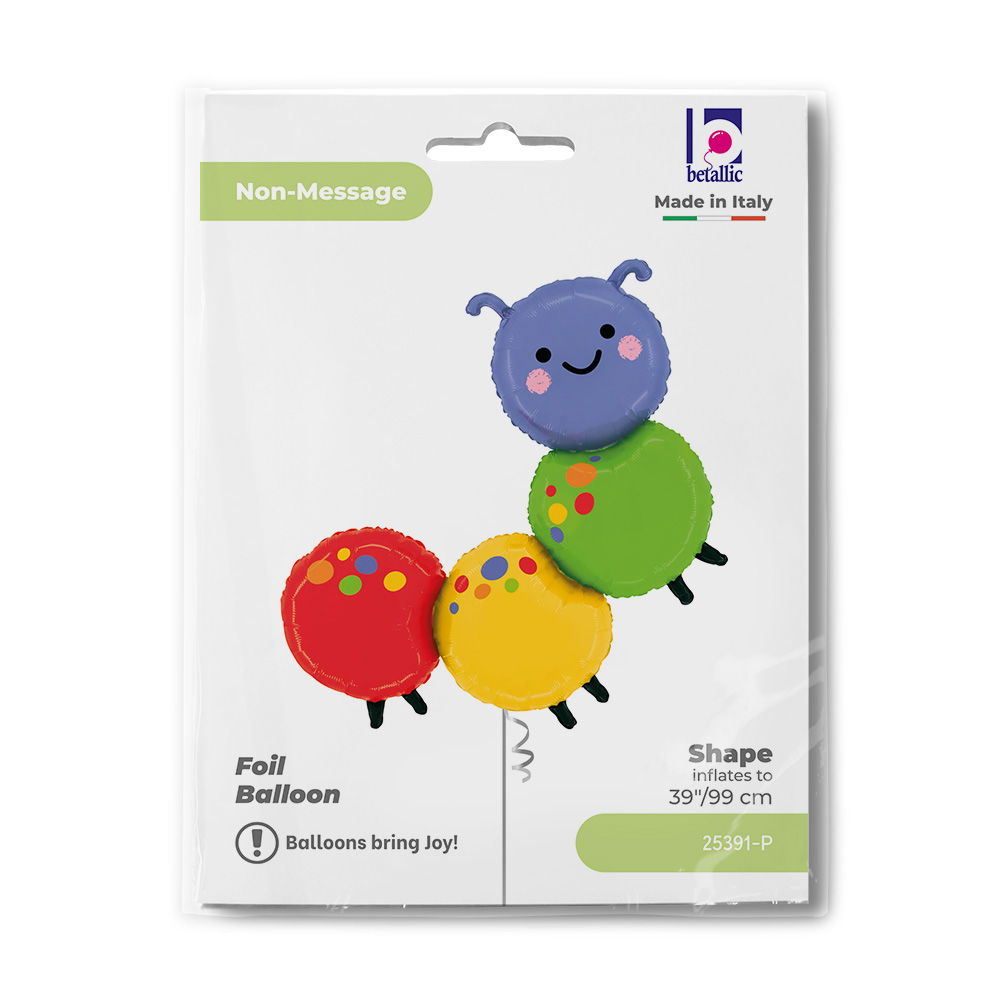 Шар (39''/99 см) Фигура, Яркая гусеница, 1 шт. в уп.