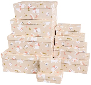 Набор коробок Кошечка с бантом, 30*20*13 см, 10 шт. в упак. 