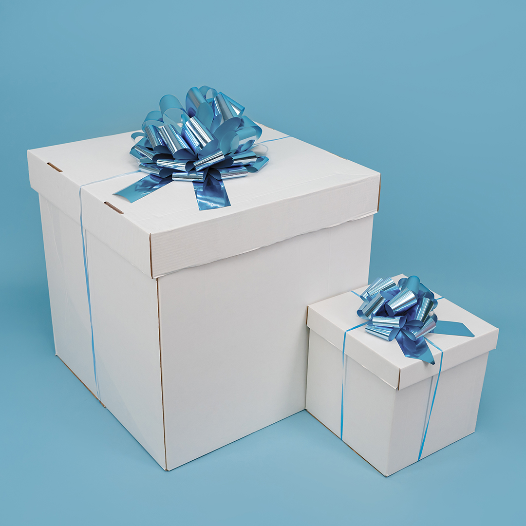 Бант Шар, Голубой, Металлик, 21 см, 1 шт. в упак. 