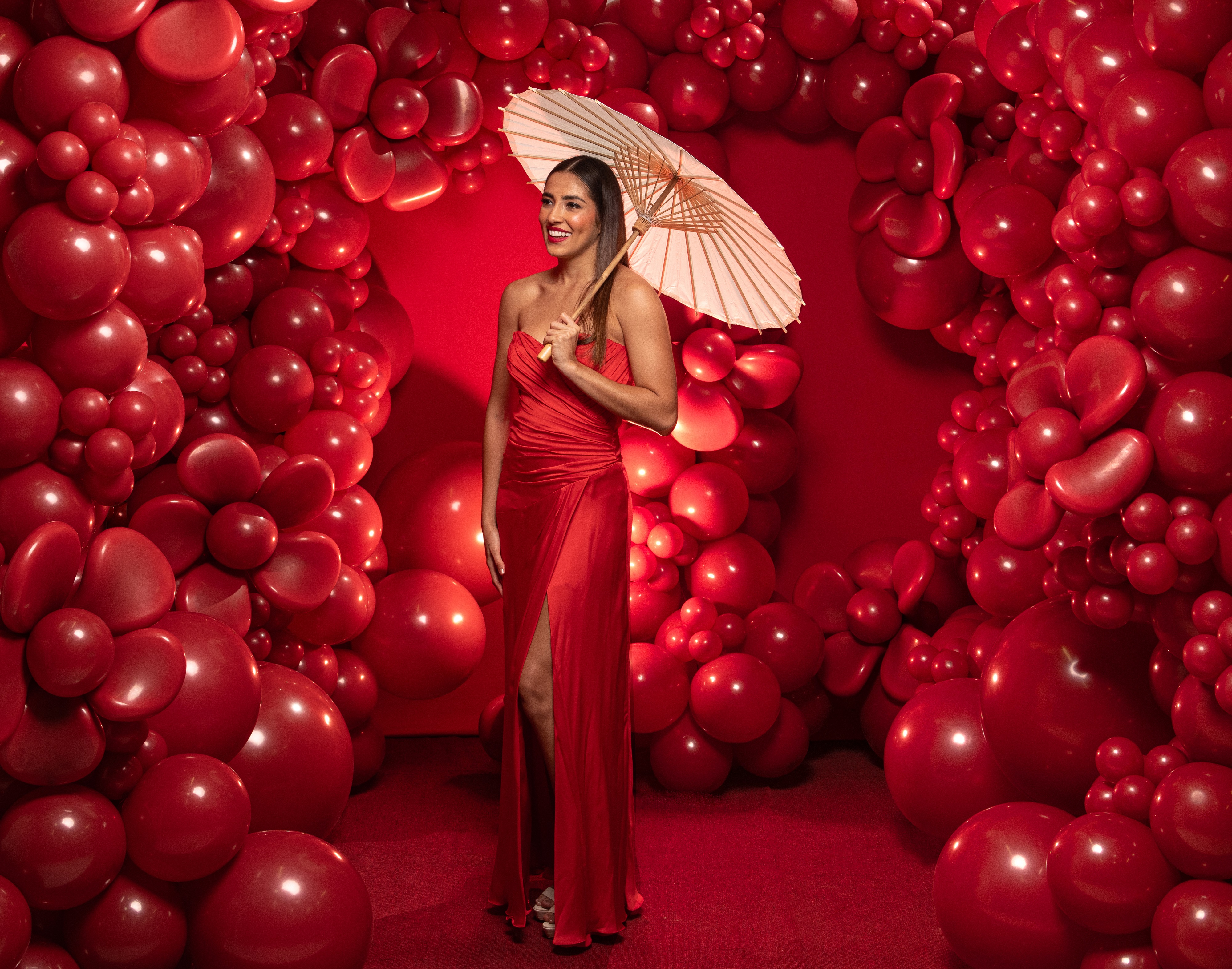 Шар (24''/61 см), Королевский красный (016), пастель, 3 шт.