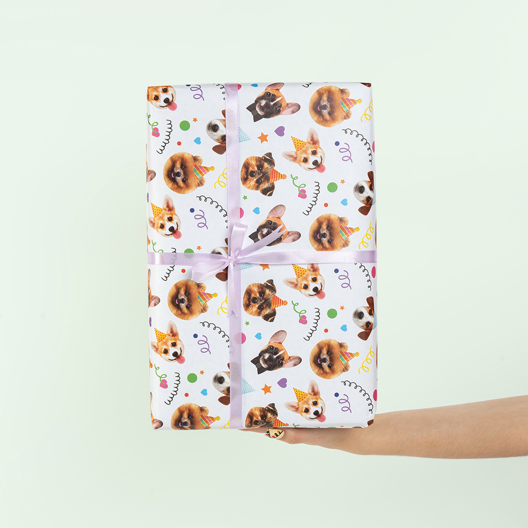 Упаковочная бумага 80гр (0,7*1 м) Собачки, 10 шт.
