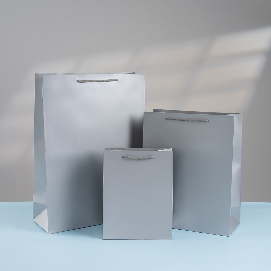 Пакет подарочный, 210гр, Классика, Серебро, 32*26*12 см, 1 шт.