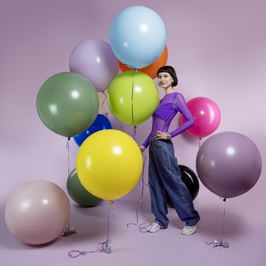 Шар (24''/61 см), Орхидея, пастель ретро, 3 шт.