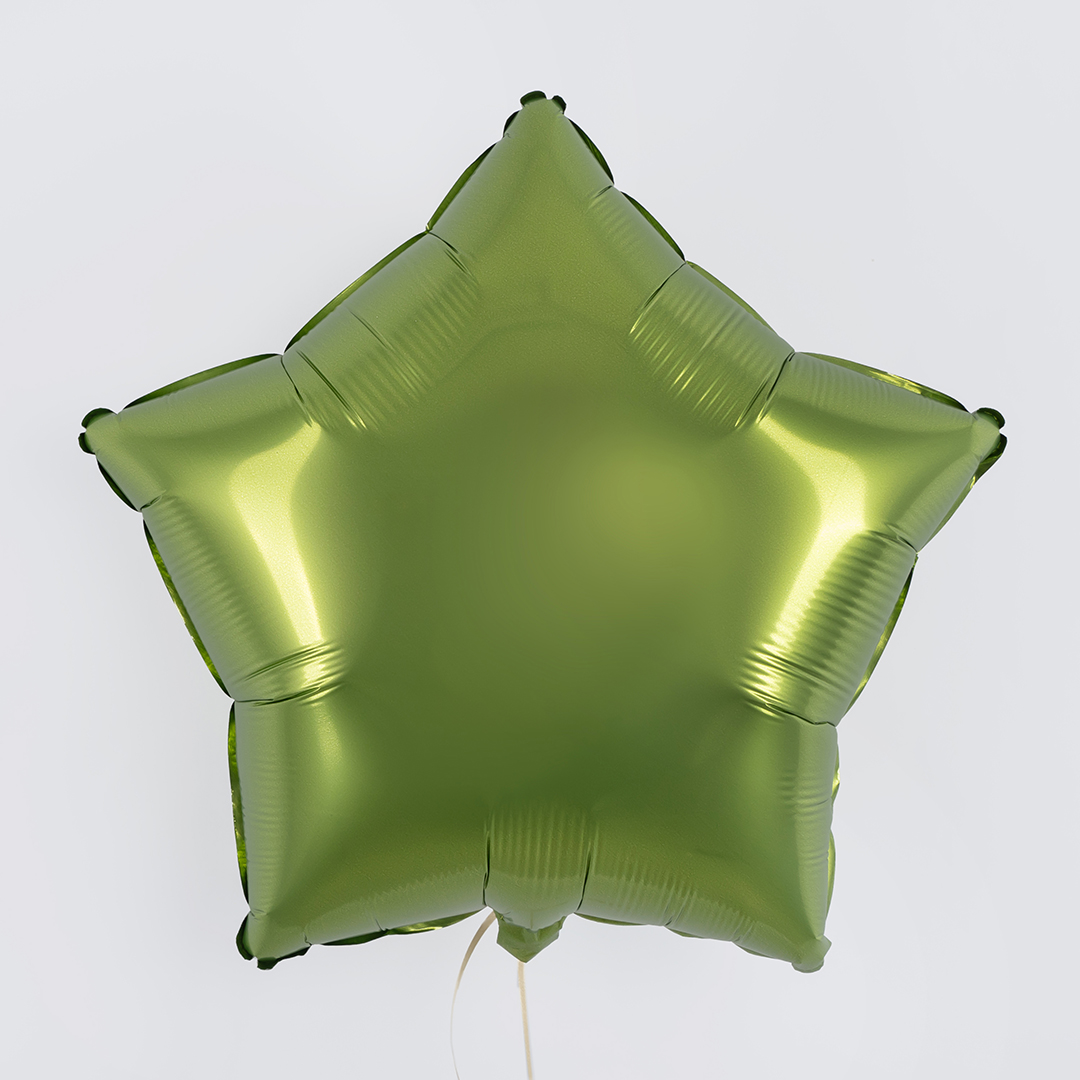 Шар (18''/46 см) Звезда, Зеленый чай, Сатин, 1 шт.