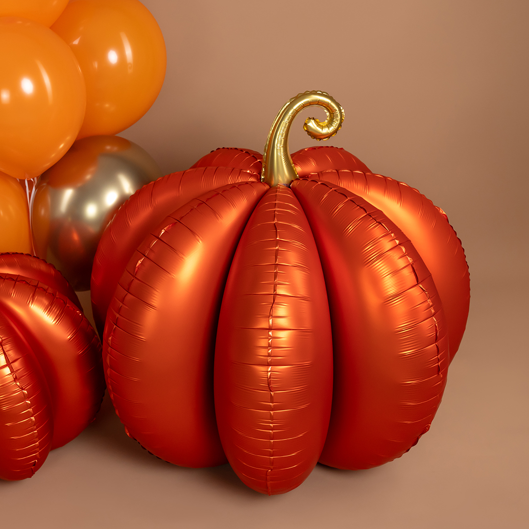 Шар (32''/81 см) Фигура 3D, Тыква, Сатин, 1 шт. в уп.