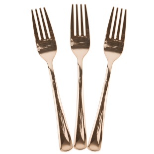 Вилки, Розовое Золото, Металлик, 18 см, 10 шт. в упак. 