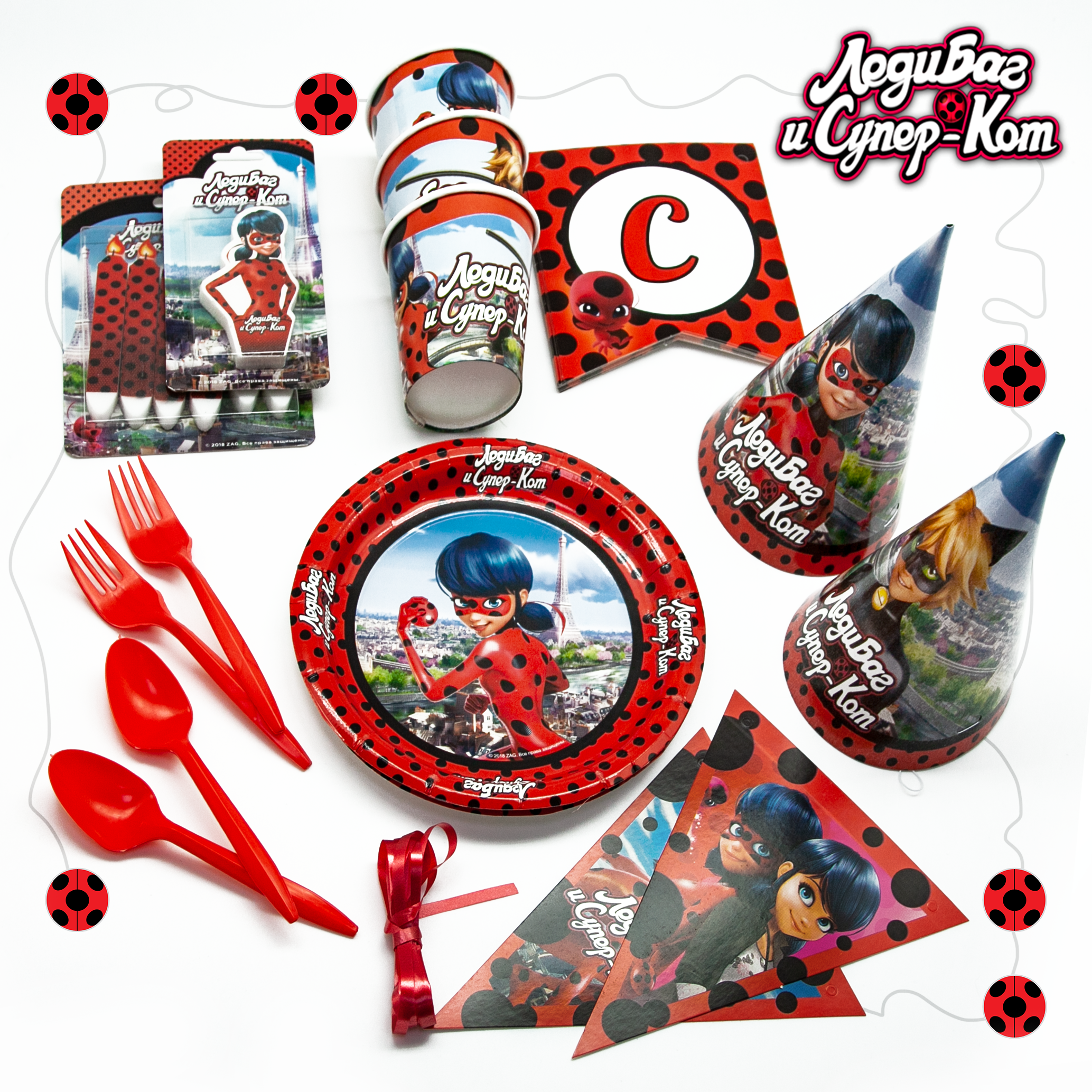 Шар (12''/30 см) Мини-фигура, Леди Баг, 1 шт.