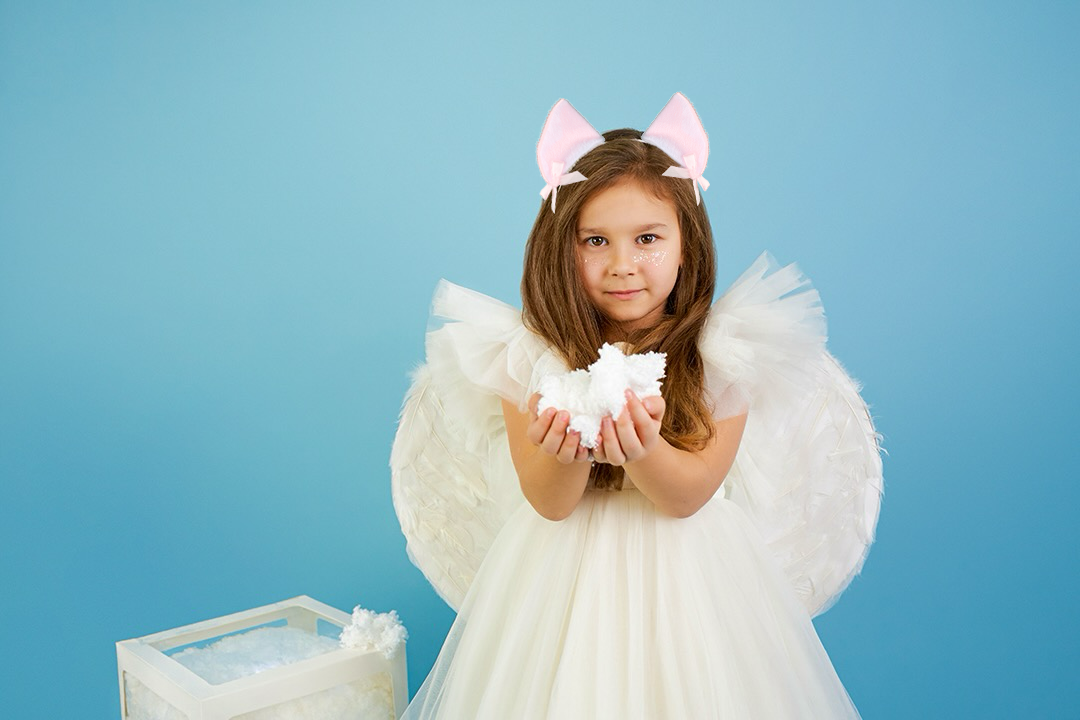 Ободок, Ушки с бантиками, Белый/Розовый, 1 шт. 