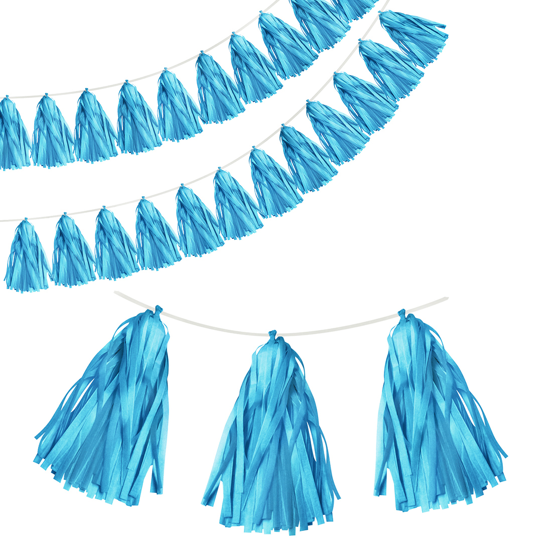 Гирлянда Тассел, Ярко-голубой, 35*12 см, 12 листов.