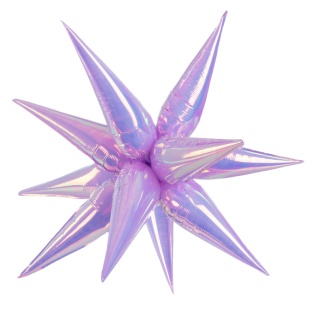 Шар 3D (40''/102 см) Звезда, Составная, Сиреневый, Хамелеон, 1 шт. в уп.
