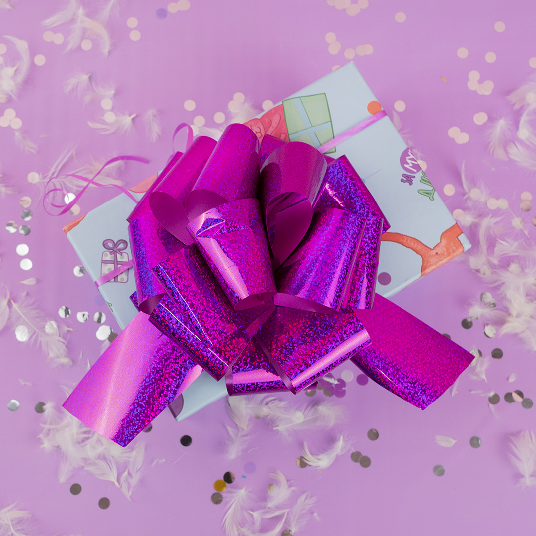 Бант Шар, Фуше, Голография, 21 см, 1 шт. в упак. 