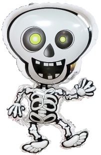 Шар с клапаном (16''/41 см) Мини-фигура, Танцующий скелет, 5 шт. в уп.