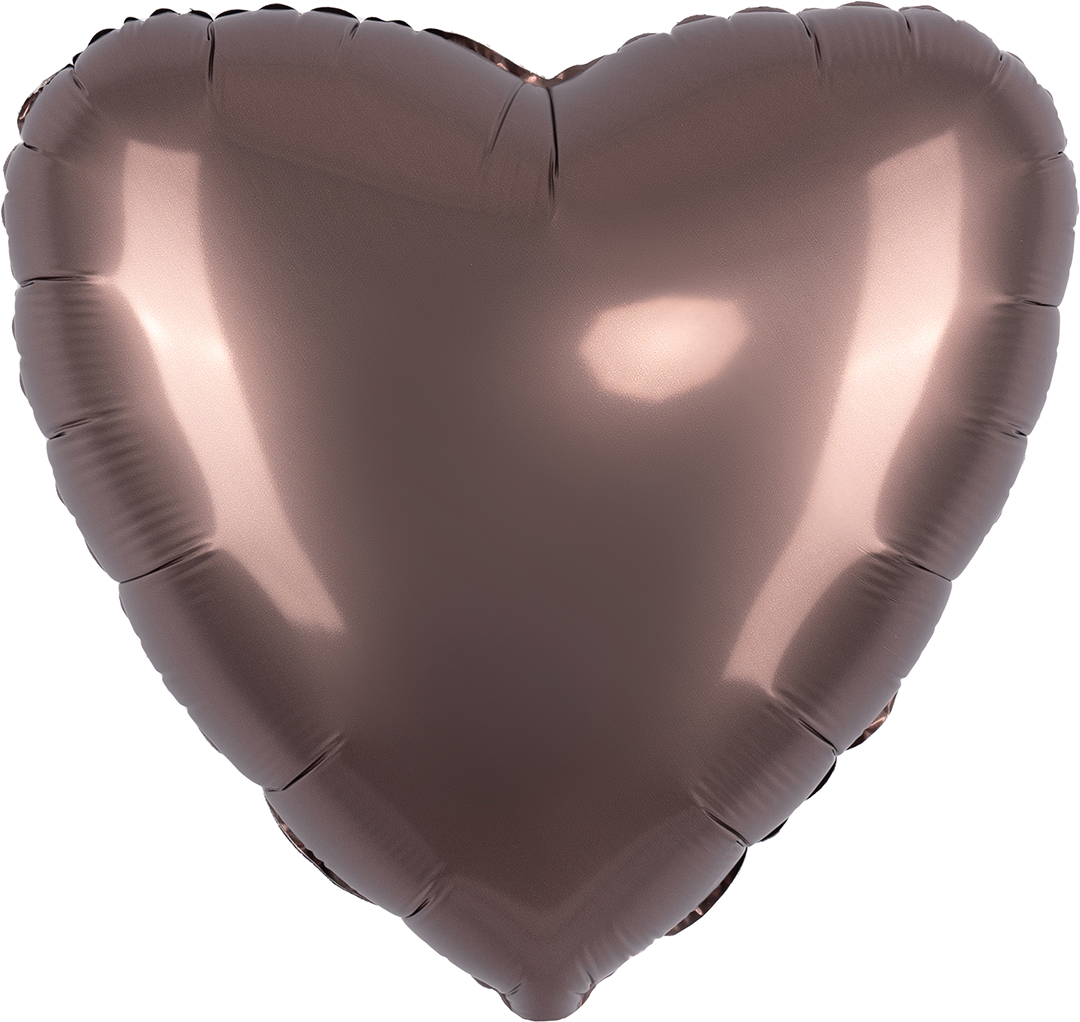 Шар (18''/46 см) Сердце, Шоколад, Сатин, 1 шт.