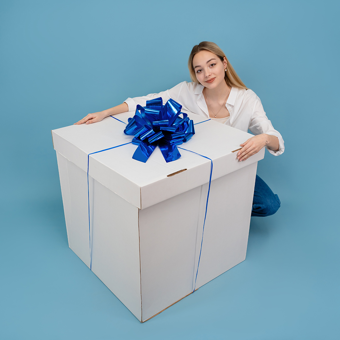 Бант Шар, Синий, Металлик, 36 см, 1 шт. в упак. 