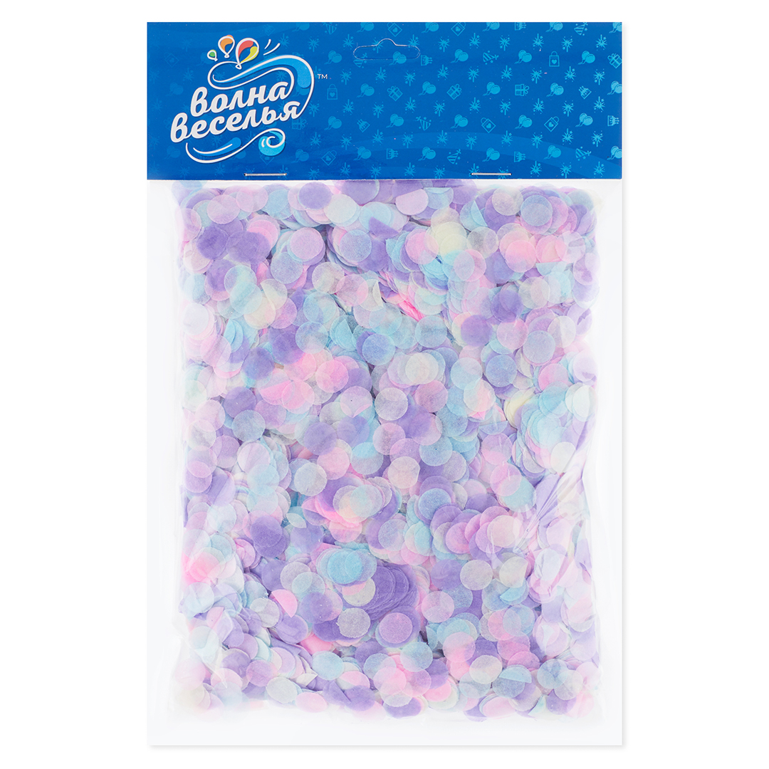 Конфетти тишью Круг, Нежнейший микс, 1 см, 50 г.