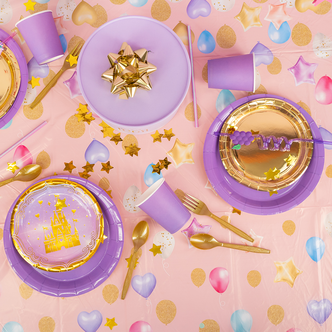 Скатерть одноразовая, Праздничные шарики, Розовый, 120*180 см, 1 шт.