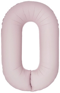 Шар (40''/102 см) Цифра, 0 Slim, Пыльная роза, Сатин, 1 шт. в уп.