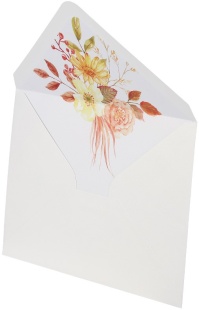 Конверты с цветочным принтом, 120 г, Желтый, 13,5*19 см, 5 шт.