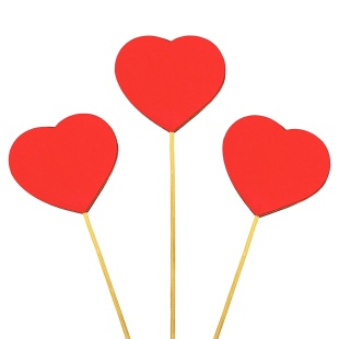 Топпер, Сердца, Красный, 7*6 см, 3 шт.