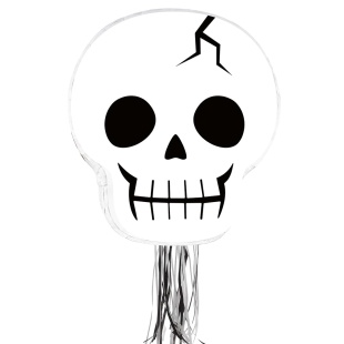 Пиньята Череп, Белый/Черный, 35,2*32*7,5 см, 1 шт. в упак. 