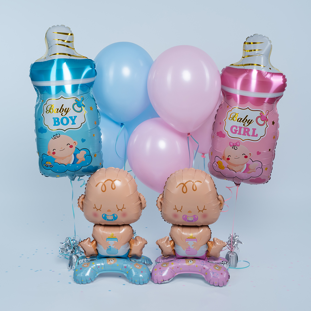 Шар (29''/74 см) Фигура, Бутылочка для мальчика, Голубой, 1 шт.