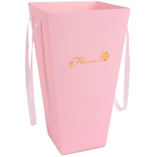 Пакет для цветов, Flower, Светло-розовый, Металлик, 27*15*9 см, 1 шт.