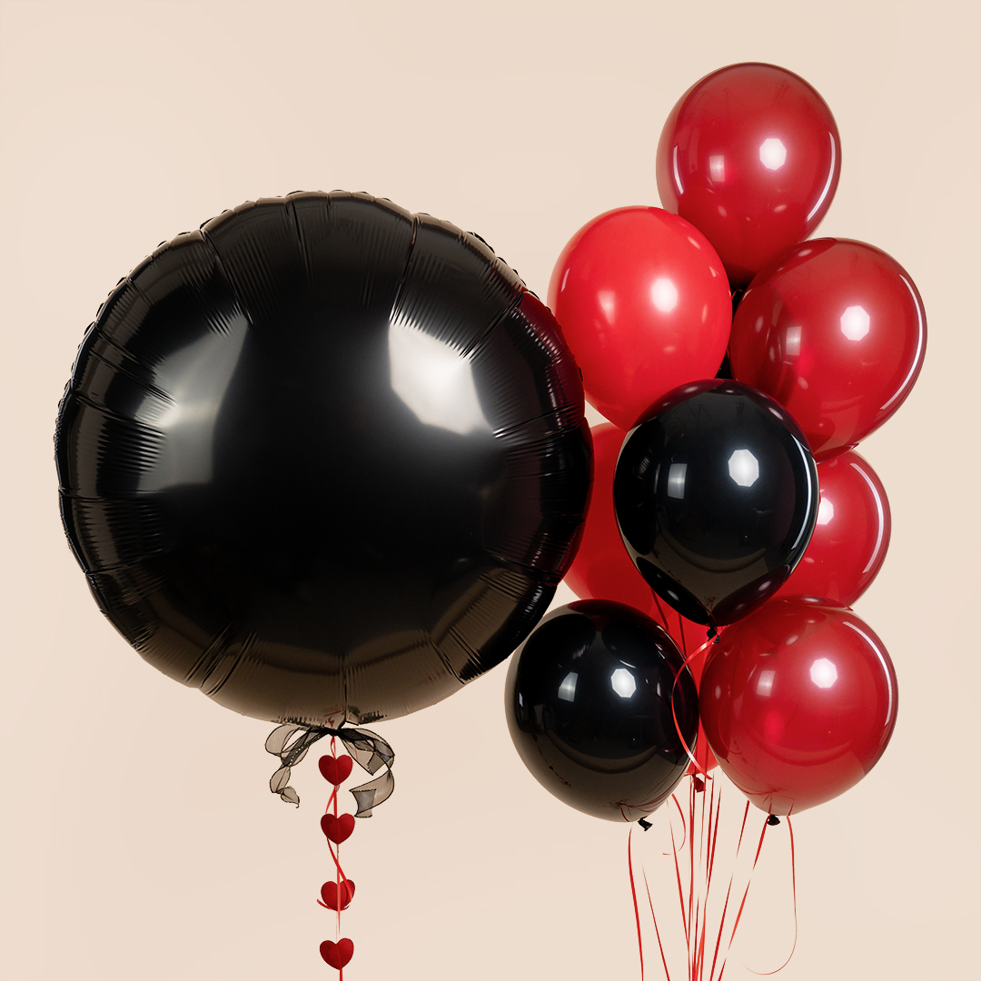 Шар (36''/91 см) Круг, Черный, 1 шт. в уп.