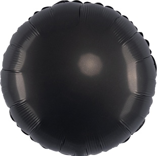 Шар (18''/46 см) Круг, Черный, Сатин, 1 шт.