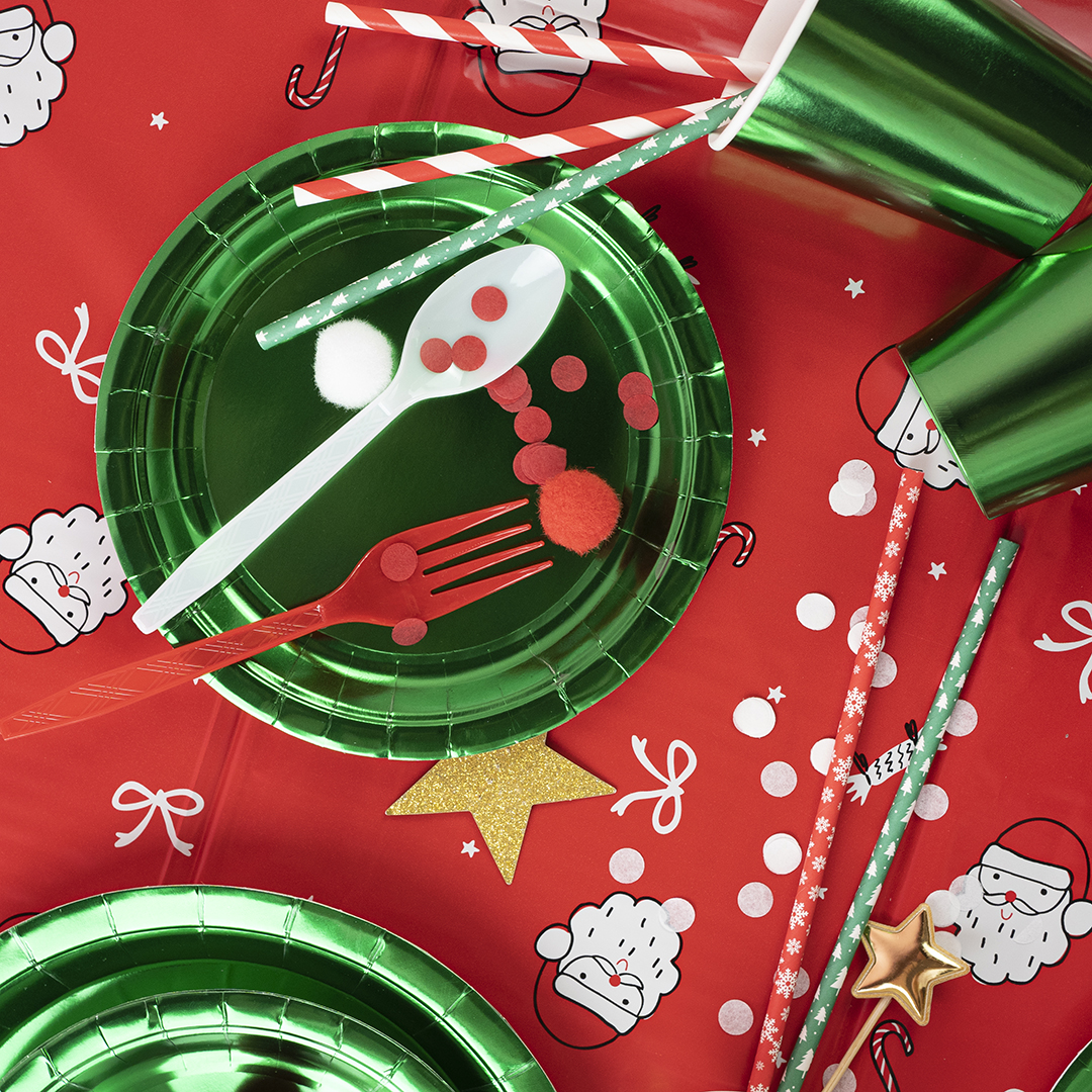 Тарелки (9''/23 см) Зеленый, Металлик, 6 шт.