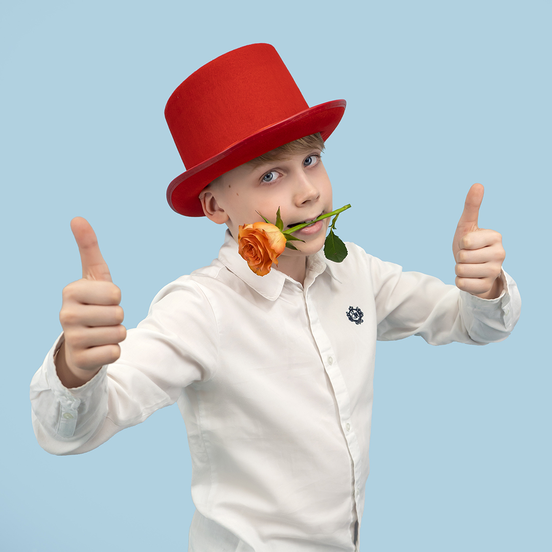 Шляпа, Цилиндр, фетр, Красный, 56-58 разм., 1 шт. 