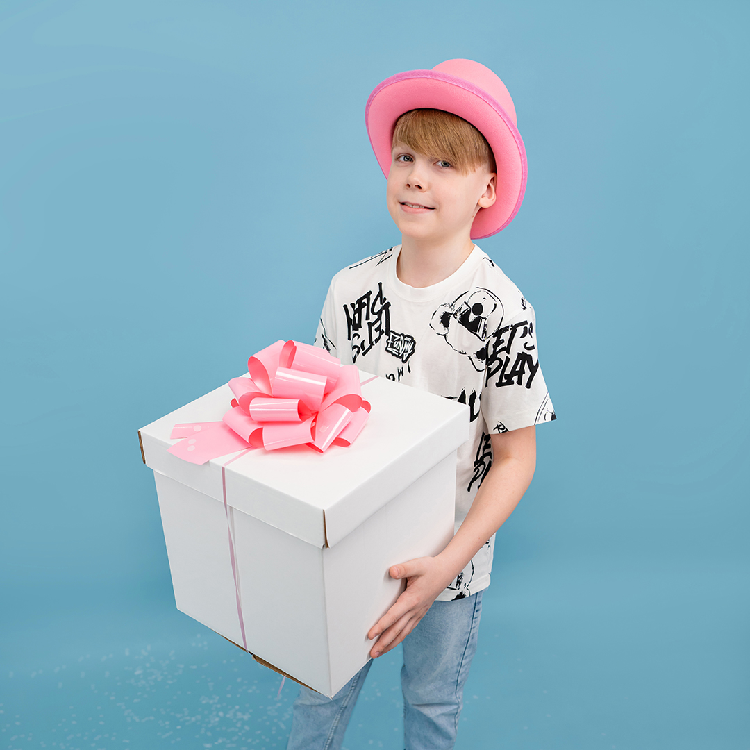 Бант Шар, Розовый, Лаковый, 21 см, 1 шт. в упак. 