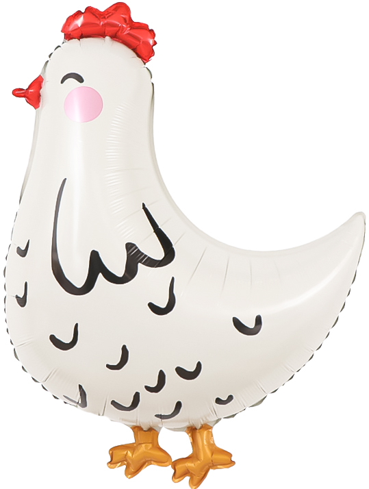 Шар (30''/76 см) Фигура, Курица, Белый, 1 шт. в уп.