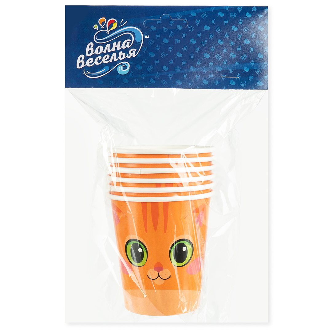 Стаканы (250 мл) Котик, 6 шт.