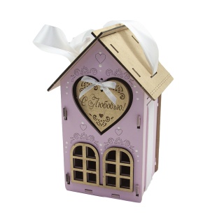 Декоративный ящик Дом, С любовью, Розовый, 14*12*21 см, 1 шт. 