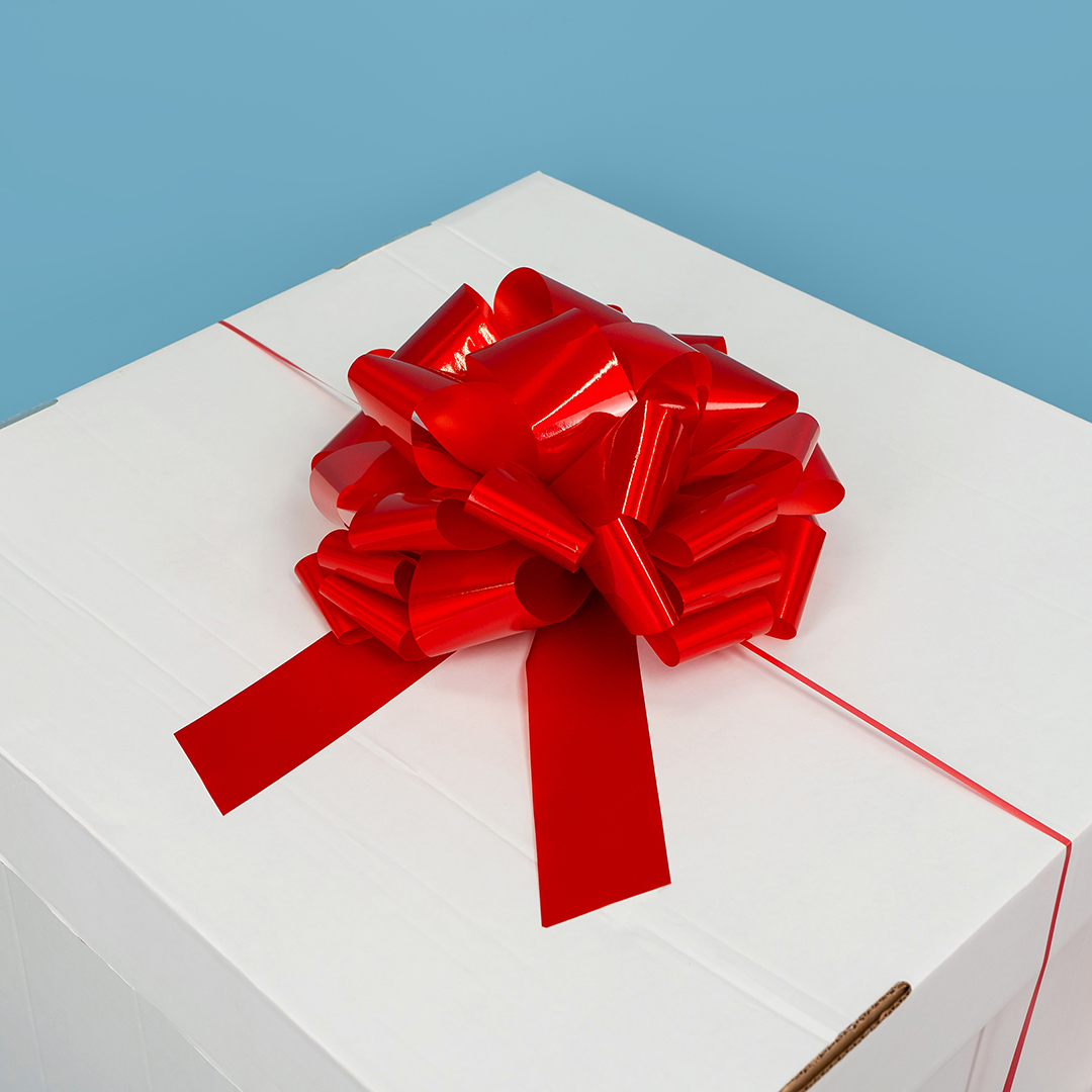 Бант Шар, Красный, Лаковый, 36 см, 1 шт. в упак. 