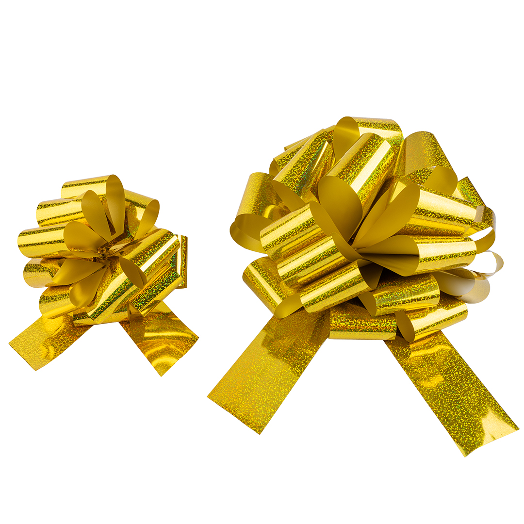 Бант Шар, Золото, Голография, 21 см, 1 шт. в упак. 