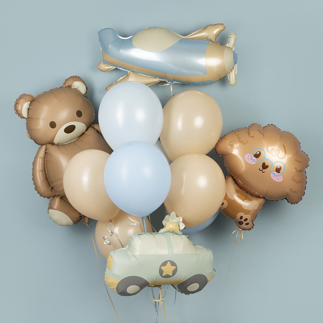 Шар (35''/89 см) Фигура, Мишка, Сатин, 1 шт. в уп.