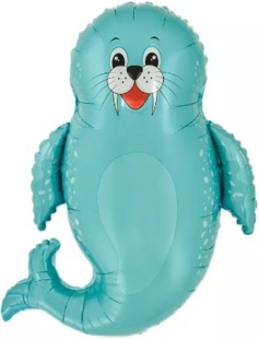 Шар с клапаном (17''/43 см) Мини-фигура, Дюк, Морской лев, 5 шт. в уп. (цв.этик.)