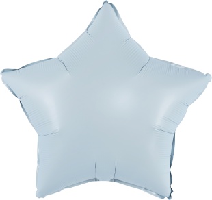 Шар (18''/46 см) Звезда, Голубой, Сатин, 1 шт.